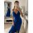 Šaty elegantní společenské dlouhé na ramínka dámské (XS/S/M/L ONE SIZE) ITALSKÁ MÓDA IM322130/DR S/M Červené