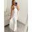 Šaty dlouhé elegantní společenské bez rukávu dámské (L/XL ONE SIZE) ITALSKÁ MÓDA IMM22FS52701/DR L/XL bílá