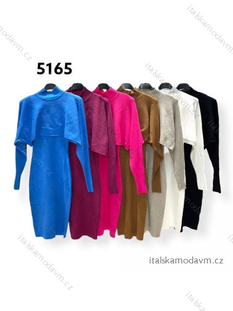 Šaty s opaskom dlhý rukáv dámske (S/M ONE SIZE) TALIANSKA MÓDA IMPHD225165-1