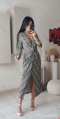 Šaty elegantný dlhý rukáv dámske (S/M ONE SIZE) TALIANSKA MÓDA IMM22LI1086