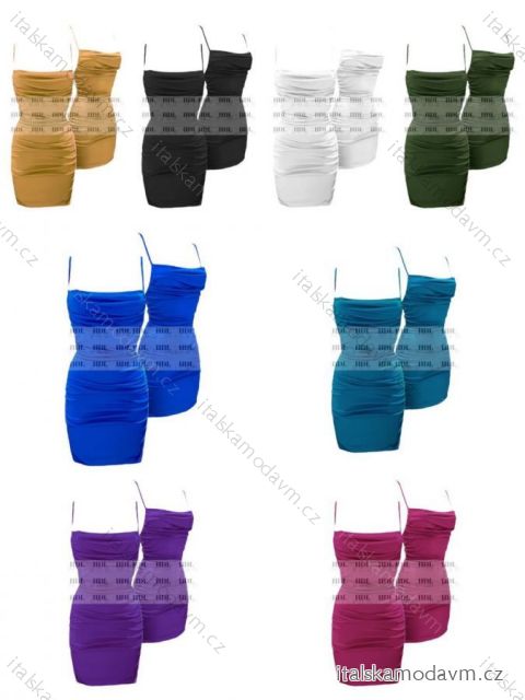 Šaty sexy mini na ramínka dámské (S/M ONE SIZE) ITALSKÁ MÓDA IMPHD2221045
