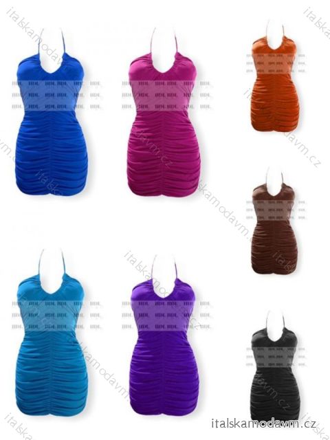 Šaty sexy mini na ramínka dámské (S/M ONE SIZE) ITALSKÁ MÓDA IMPHD2222720