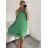 Šaty šifonové bez rukávů dámské (S/M/L ONE SIZE) ITALSKá MóDA IM322103/DUR7 zelená