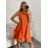 Šaty šifonové bez rukávů dámské (S/M/L ONE SIZE) ITALSKá MóDA IM322103oranžová