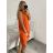 Šaty šifonové bez rukávů dámské (S/M/L ONE SIZE) ITALSKá MóDA IM322103oranžová