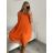 Šaty šifonové bez rukávů dámské (S/M/L ONE SIZE) ITALSKá MóDA IM322103oranžová