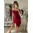 Šaty elegantní carmen krátké bez rukávu dámské (S/M ONE SIZE) ITALSKá MóDA IM322308/DR třešňová