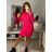 Šaty pletené dlouhý rukáv dámské (S/M ONE SIZE) ITALSKÁ MÓDA IMWB22233/DR Šedá S/M