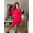 Šaty pletené dlouhý rukáv dámské (S/M ONE SIZE) ITALSKÁ MÓDA IMWB22233/DR Šedá S/M