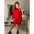 Šaty pletené dlouhý rukáv dámské (S/M ONE SIZE) ITALSKÁ MÓDA IMWB22233/DR Šedá S/M