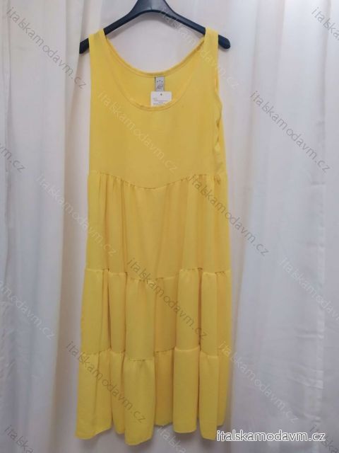 Šaty letné voľnočasové bez rukávov dámske (M/L ONE SIZE) TALIANSKA MÓDA IMPLS2271182/DR M / L <p>žltá</p>