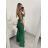 Šaty elegantní společenské dlouhé na ramínka dámské (S/M ONE SIZE) ITALSKá MóDA IMM22LS9714 červená S/M