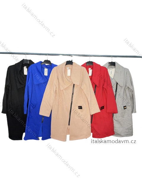 Mikina/kabát na zip dlouhý rukáv dámské nadrozměr (XL/2XL ONE SIZE) ITALSKá MóDA IM4221060