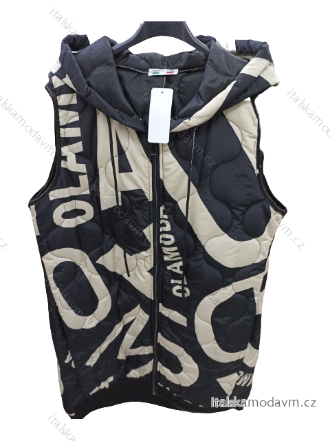 Vesta s kapucňou bez rukávov dámske nadrozměr (XL/2XL ONE SIZE) TALIANSKA MóDA IM4221300