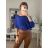 Sveter tenký oversize s mašlí dlhý rukáv dámsky (M/L ONE SIZE) TALIANSKA MÓDA IM422910/DR smotanová M / L