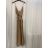 Šaty dlouhé letní saténové s páskem na ramínka dámské  (S/M ONE SIZE) ITALSKÁ MÓDA IMM22INFINITE