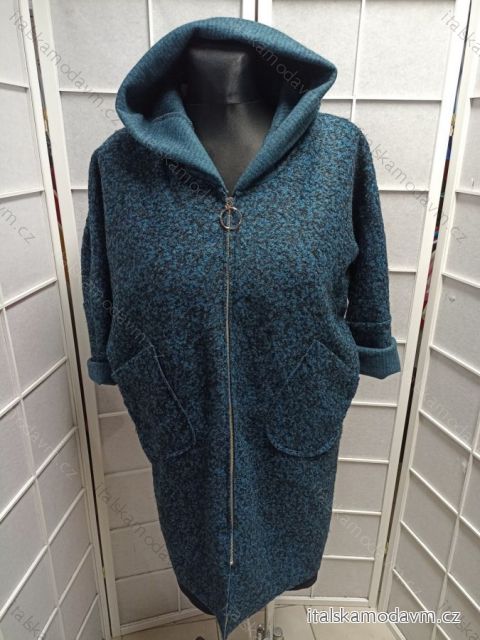 Kabát so zipsom s kapucňou dámska nadrozmer (3XL/4XL ONE SIZE) TALIANSKA MÓDA IM422832