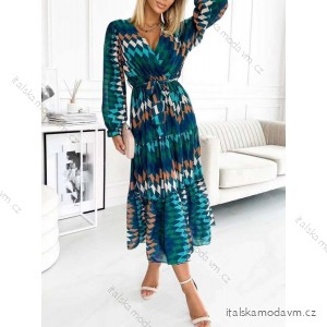 Šaty elegantné šifónové dlhý rukáv dámske (S/M ONE SIZE) TALIANSKA MÓDA IMWAA223326