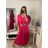 Šaty s páskem dlouhý rukáv dámské (S/M/L ONE SIZE) ITALSKÁ MÓDA IMWA223453