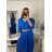 Šaty s páskem dlouhý rukáv dámské (S/M/L ONE SIZE) ITALSKÁ MÓDA IMWA223453