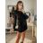 Šaty elegantný mini dlhý rukáv dámske (UNI S/M) TALIANSKA MODA IMM20928/DR smaragdová S/M