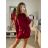 Šaty elegantný mini dlhý rukáv dámske (UNI S/M) TALIANSKA MODA IMM20928/DR smaragdová S/M