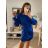 Šaty elegantný mini dlhý rukáv dámske (UNI S/M) TALIANSKA MODA IMM20928/DR smaragdová S/M