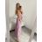Šaty elegantné spoločenské dlhé na ramienka dámske (S/M ONE SIZE) TALIANSKA MóDA IMM22LS38095