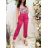 Nohavice letné dlhé saténové dámske (S/M ONE SIZE) TALIANSKA MÓDA IMM2215328/DR
