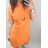 Tunika šaty predĺžené krátky rukáv dámske (XL/2XL ONE SIZE) TALIANSKA MÓDA IMH22BRECELET/DR XL/2XL oranžová