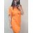 Tunika šaty predĺžené krátky rukáv dámske (XL/2XL ONE SIZE) TALIANSKA MÓDA IMH22BRECELET/DR XL/2XL oranžová