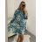 Šaty košilové oversize dlouhý rukáv dámské (S/M/L ONE SIZE) ITALSKÁ MÓDA IMWGS223367/DR S/M zelená světlá