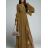 Šaty dlhé šifónové dlhý rukáv dámske (S/M ONE SIZE) TALIANSKA MÓDA IMWGS223251/DR S/M hnedá