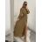 Šaty dlhé šifónové dlhý rukáv dámske (S/M ONE SIZE) TALIANSKA MÓDA IMWGS223251/DR S/M hnedá