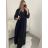 Šaty dlhé šifónové dlhý rukáv dámske (S/M ONE SIZE) TALIANSKA MÓDA IMWGS223251/DR S/M hnedá