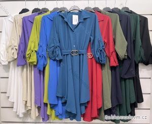 Šaty elegantné košeľové dlhý rukáv dámske (S/M ONE SIZE) TALIANSKA MÓDA IMPSH2221015B