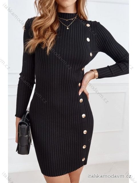 Šaty elegantný dlhý rukáv dámske (S/M ONE SIZE) TALIANSKA MÓDA IMPBB22Y22858