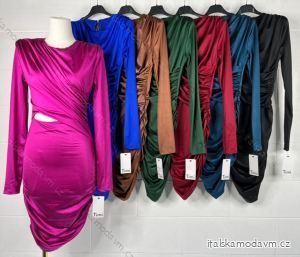 Šaty elegantný dlhý rukáv dámske (S/M ONE SIZE) TALIANSKA MÓDA IMPBB22B22943