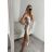 Šaty letné dlhé na ramienka dámske (S/M ONE SIZE) TALIANSKA MÓDA IMPBB22B23820 ružová S/M
