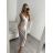 Šaty letné dlhé na ramienka dámske (S/M ONE SIZE) TALIANSKA MÓDA IMPBB22B23820 ružová S/M