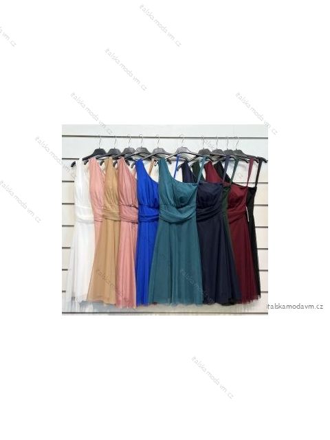 Šaty elegantné spoločenské na ramienka dámske (S/M ONE SIZE) TALIANSKA MÓDA IMPSH2220891