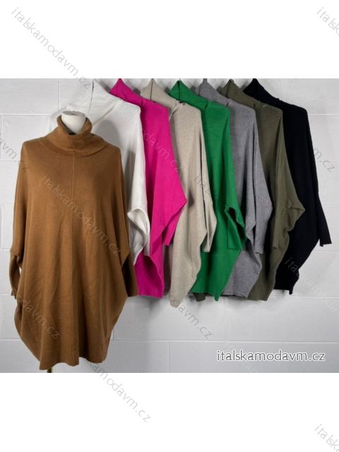 Šaty s rolákom dlhý dlhý rukáv dámske (S/M ONE SIZE) TALIANSKA MÓDA IMPBB22Z9033