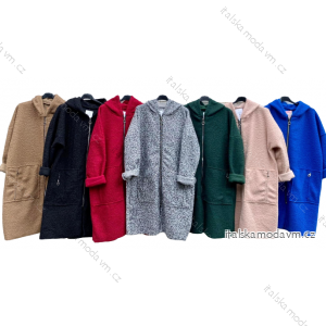 Kabát baránkový dlhý dámsky nadrozmer (XL/2XL ONE SIZE) TALIANSKA MÓDA IMD22926