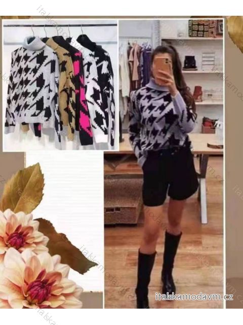 Sveter pletený s rolákom dlhý rukáv dámsky (S/M ONE SIZE) TALIANSKA MÓDA IMPLI222330