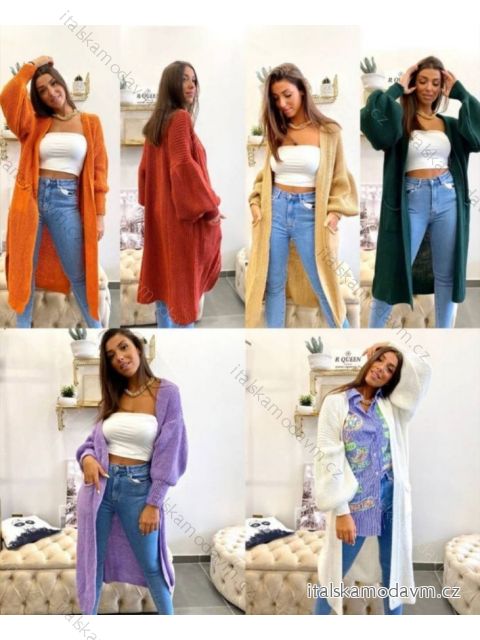 Cardigan pletený dlhý rukáv dámsky (S/M ONE SIZE) TALIANSKA MÓDA IMPLI226156