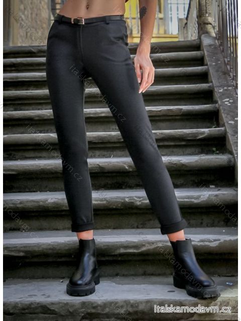 Kalhoty s páskem dlouhé dámské (S-2XL ) ITALSKÁ MÓDA IMPLI232825