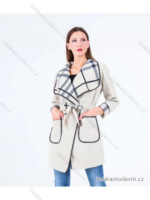 Kabát jesenný dlhý rukáv dámsky (S/M ONE SIZE) TALIANSKA MÓDA IMPLI229528