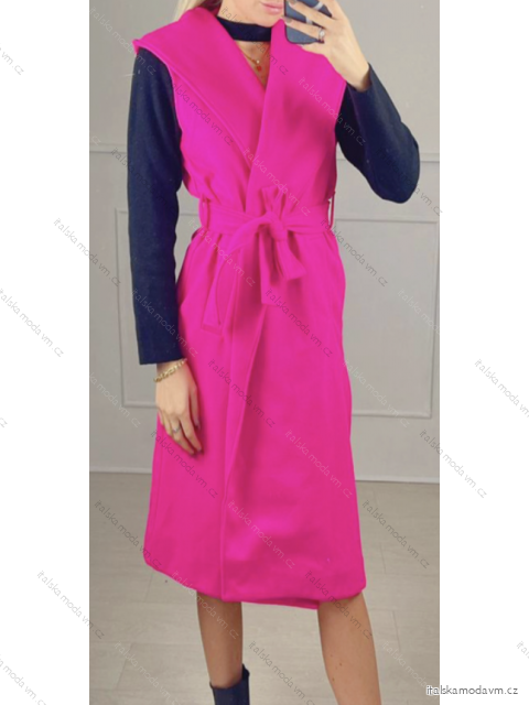 Kabát dlhý bez rukávu dámsky (S/M ONE SIZE) TALIANSKA MÓDA IMPBB22D4232