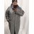 Kabát beránkový s kapucí dlouhý rukáv dámský nadrozměr (XL/2XL ONE SIZE) ITALSKÁ MÓDA IMBM22008 Šedá XL/2XL