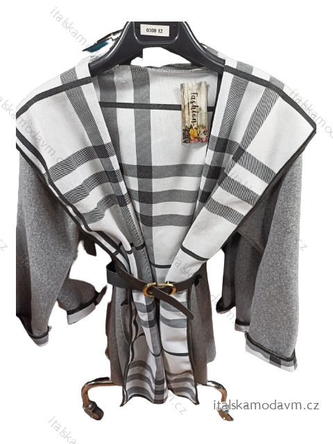 Kabát / kardigán s opaskom dlhý rukáv dámsky (S-2XL) TALIANSKA MÓDA IMT22015